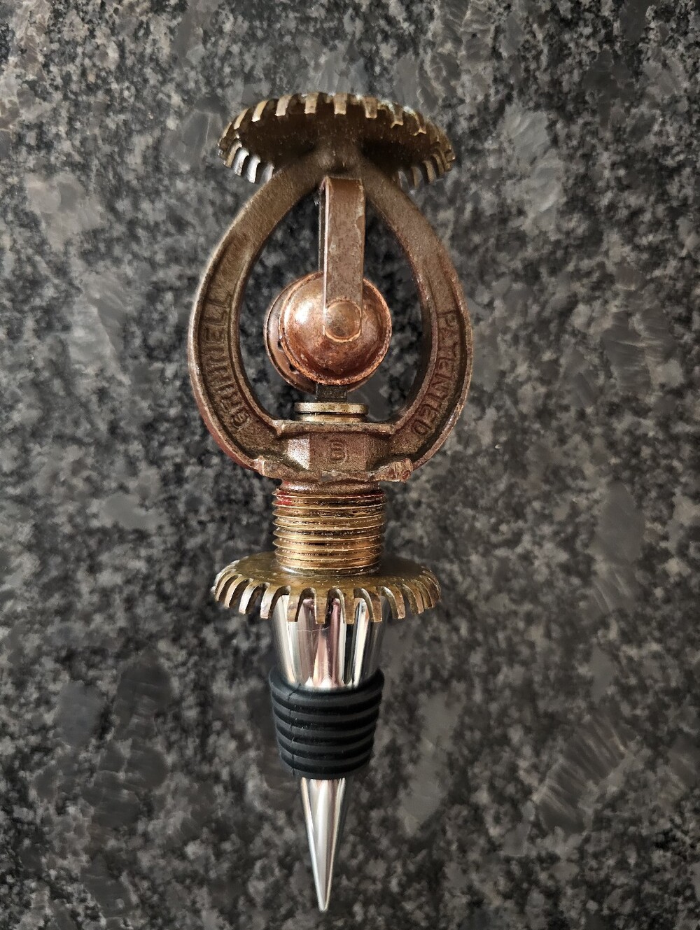 Vtg‎ Brass Fire Sprinkler Handmade Wine Stopper Art Deco Rare Grinnell Duraspeed
